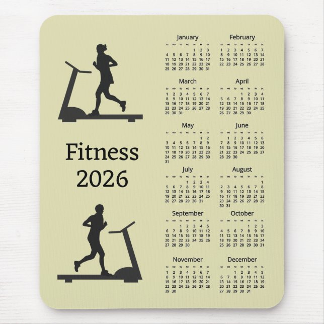 Tapis De Souris Fitness 2026 Calendar Mousepad (Devant)