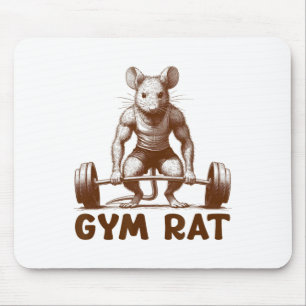 Tapis De Souris Fitness Rat Musculation Drôle de Travail de Gymnas