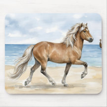 Fjara Cheval islandais aquarelle sur la plage