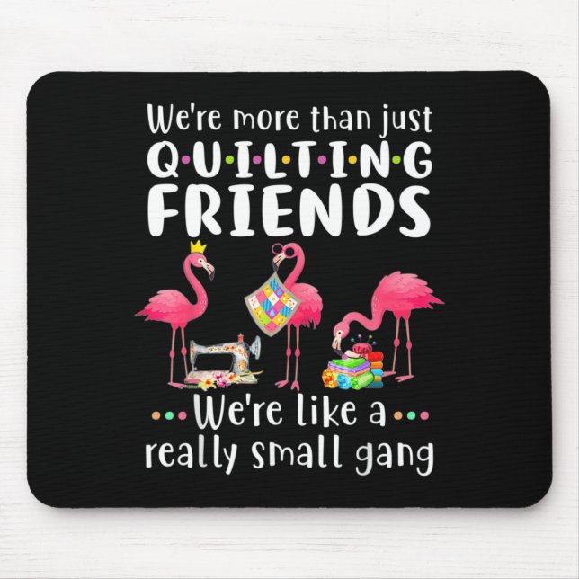 Tapis De Souris Flamant de couture d'homme plus que des amis de co (Devant)