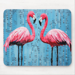 Tapis De Souris Flamant rose Animal Bird Art Décor Peinture