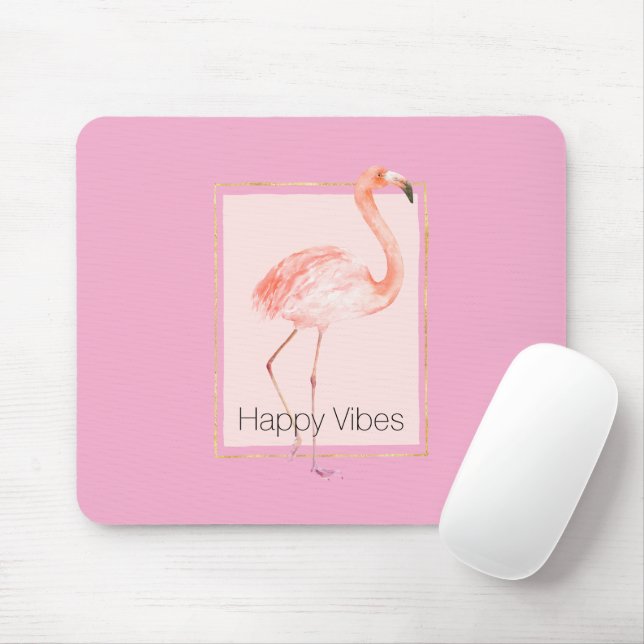 Tapis De Souris Flamant Rose Chic Heureux (Avec souris)
