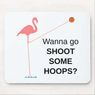 Tapis De Souris Flamant rose de basket-ball Mousepad