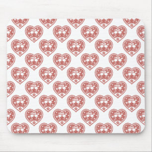 Tapis De Souris Flamant rose de coeur texturé