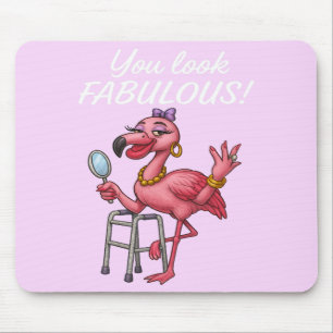 Tapis De Souris Flamant rose de Glam d'or