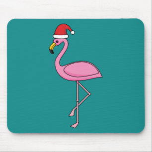 Tapis De Souris Flamant rose de Noël avec Santa Hat
