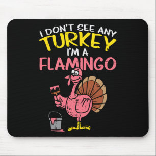 Tapis De Souris Flamant rose de Turquie rose amusant Thanksgiving 