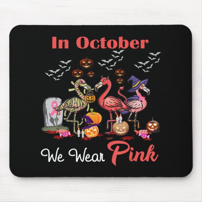 Tapis De Souris Flamant rose En Octobre Nous Portons Pink Breast C (Devant)