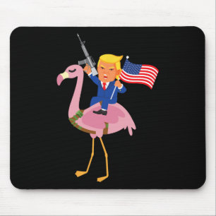 Tapis De Souris Flamant rose Gun Merica 2020 Election Maga Républi