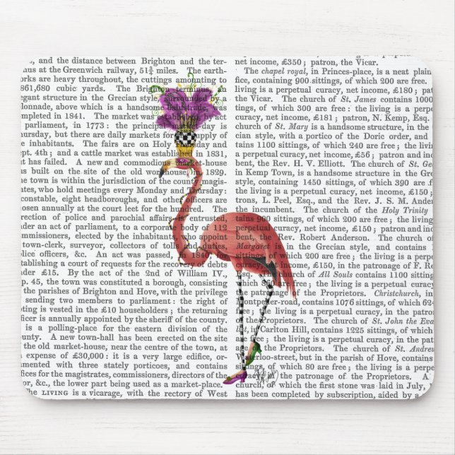 Tapis De Souris Flamant rose Mardi Gras Complet (Devant)