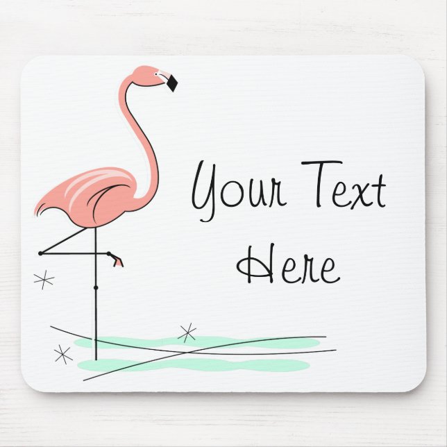 Tapis De Souris Flamant rose Océan "Votre Texte" mousepad (Devant)