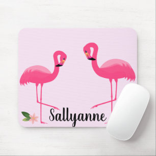 Tapis De Souris FLAMANT ROSE PINK FLORAL PERSONNALISABLE Souris