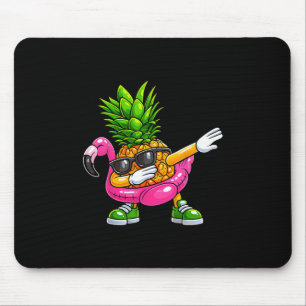Tapis De Souris Flamant rose qui fait dab avec une ananas Aloha Ha