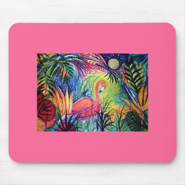 Tapis De Souris Flamant rose rose (Devant)