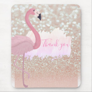 Tapis De Souris Flamant rose rose brillant moderne, Merci