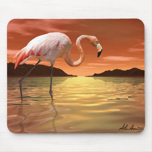 Tapis De Souris Flamant rose rose Mousepad de la Floride (Devant)