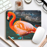 Tapis De Souris Flamant rose Rose Photo Oser Être Un Script Différ<br><div class="desc">J'adore comment les flamants roses se distinguent de tous les autres oiseaux. "Osez être différent" chaque fois que vous utilisez cette superbe mousepad photographique d’un flamant rose orange vif qui se transforme en un chaud été. Fait un grand cadeau pour quelqu'un spécial! Vous pouvez facilement personnaliser ce mousepad et peut...</div>