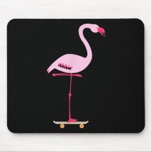 Tapis De Souris Flamant Rose Skateboard Cool Drôle Graphique