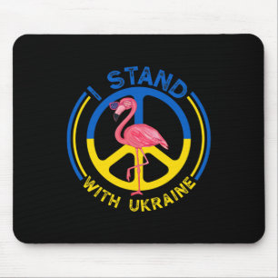 Tapis De Souris Flamant Ukraine Je soutiens le drapeau de l'Ukrain
