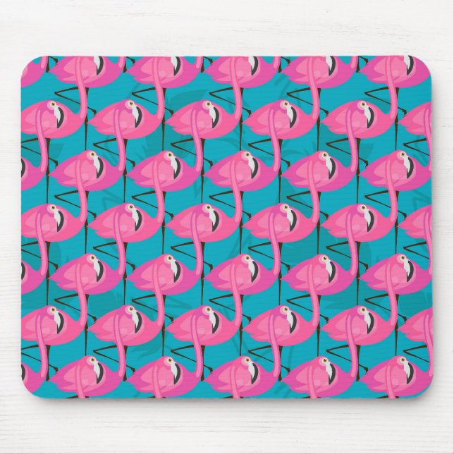 Tapis De Souris Flamants roses au néon (Devant)