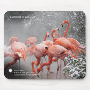 Tapis De Souris Flamants roses de Smithsonien   dans la neige