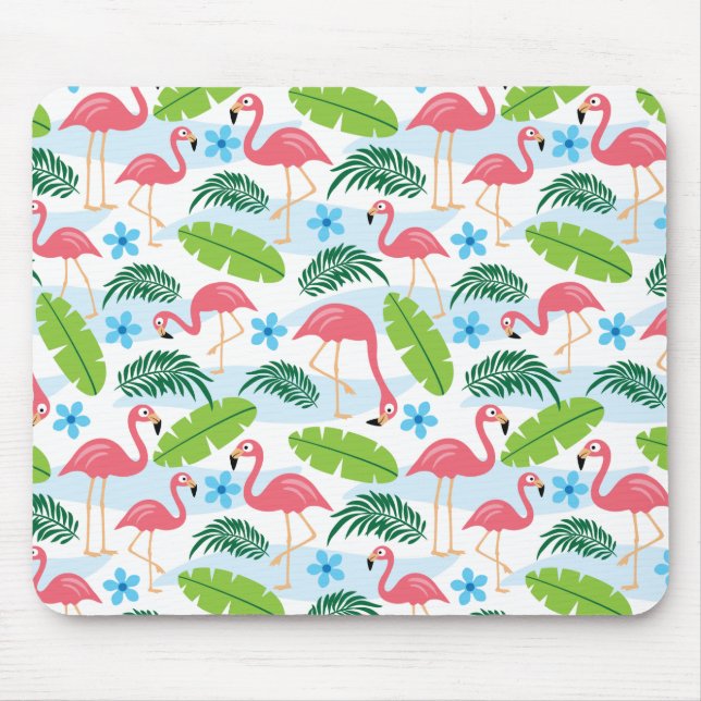 Tapis De Souris Flamants roses en Paradise Mousepad (Devant)