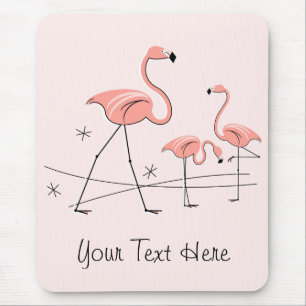 Tapis De Souris Flamants roses rose Trio 2 "Texte" mousepad