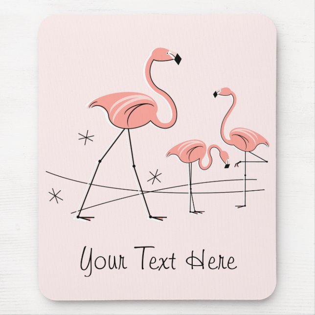 Tapis De Souris Flamants roses rose Trio 2 "Texte" mousepad (Devant)
