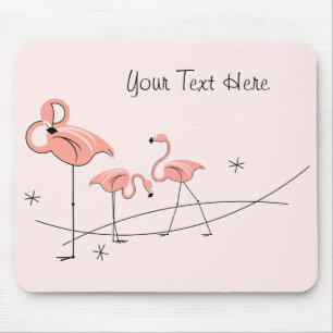 Tapis De Souris Flamants roses rose Trio "Texte" mousepad