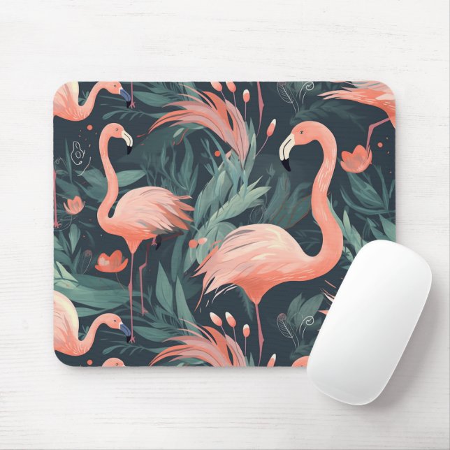 Tapis De Souris Flamants roses Roses Dans Les Fermes (Avec souris)