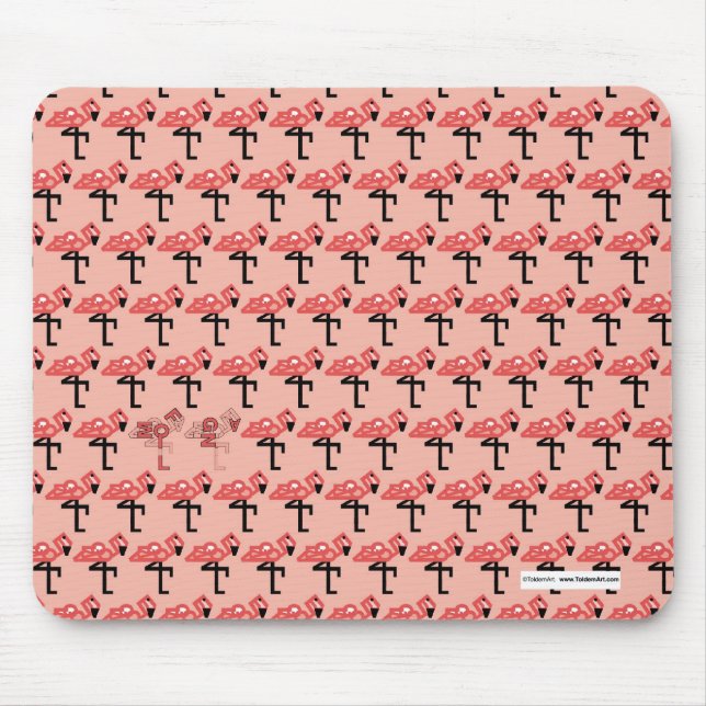 Tapis De Souris Flamants roses roses Mousepad (Devant)
