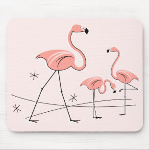 Tapis De Souris Flamants roses trio rose 2 mousepac