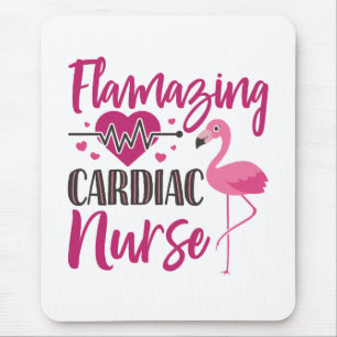 Tapis De Souris Flamazing Cardiac Nurse Flamant rose de soins infi