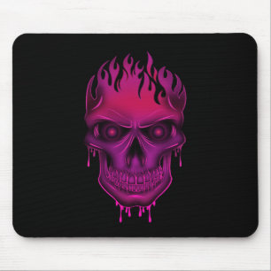 Tapis De Souris Flame Skull - Hot Pink
