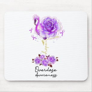 Tapis De Souris Flamingo Fleur Espoir Ruban Violet Surdosage Consc
