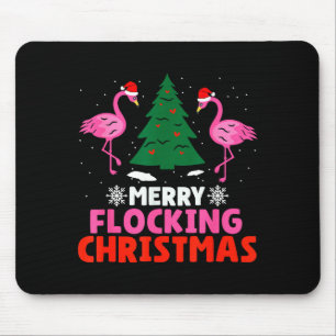 Tapis De Souris Flamingo Joyeux Rassemblement de Noël Drôle de Noë