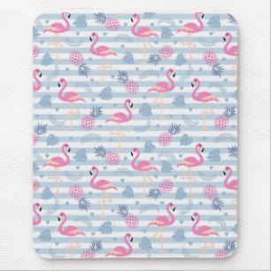 Tapis De Souris Flamingo Mousepad - Rose et Bleu