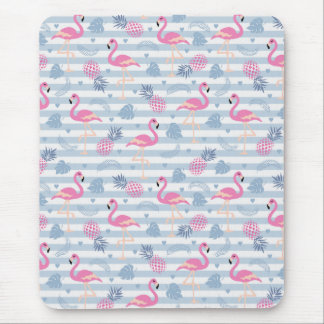 Tapis De Souris Flamingo Mousepad - Rose et Bleu