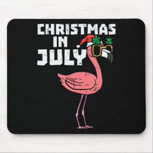 Tapis De Souris Flamingo Santa Lunettes de soleil Noël en Juillet