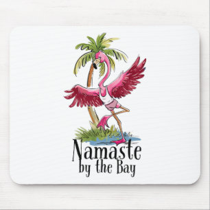 Tapis De Souris Flamingo Yoga Namaste By The Y Palmiers Plage Vi
