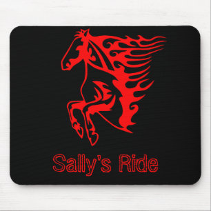Tapis De Souris Flamme feu rouge Bronco Mustang Cheval sauvage
