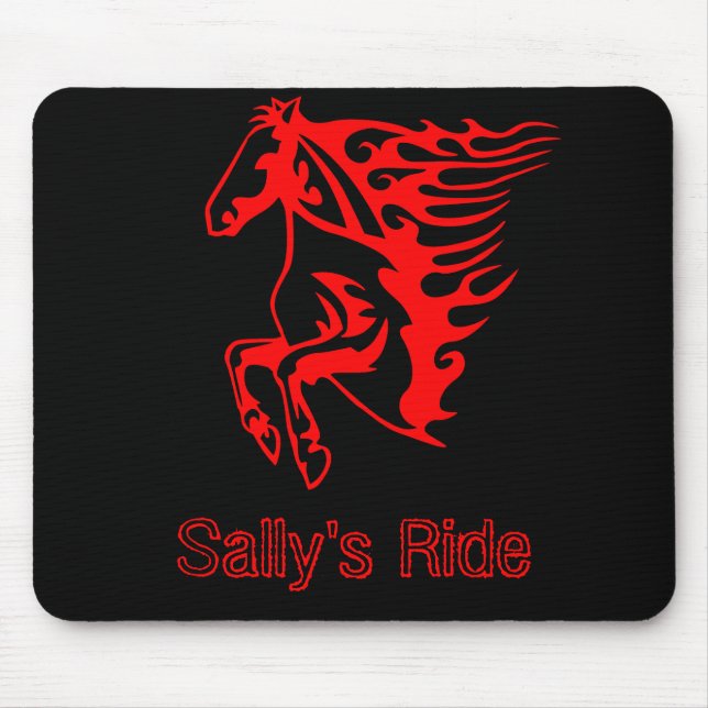 Tapis De Souris Flamme feu rouge Bronco Mustang Cheval sauvage (Devant)