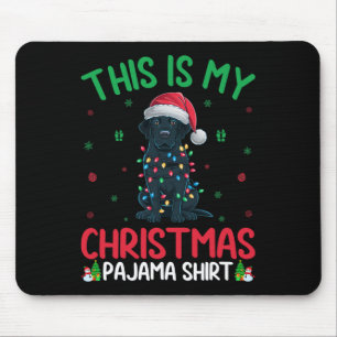 Tapis De Souris Flammes d'arbre vilaines Père Noël Black Labrador