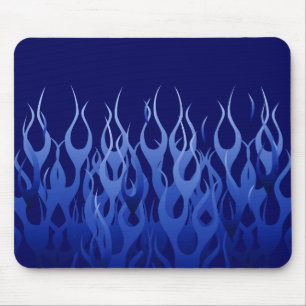 Tapis De Souris Flammes de course cool Blue Automotive