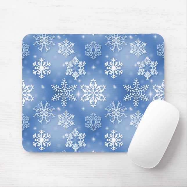 Tapis De Souris Flammes De Neige Sur Le Bleu D'Hiver (Avec souris)