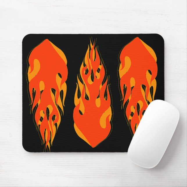 Tapis De Souris Flammes de point chaud (Avec souris)
