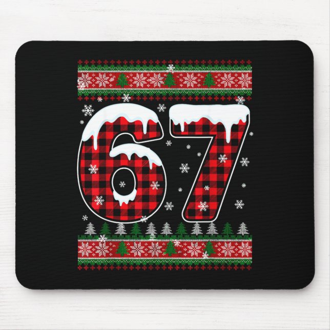 Tapis De Souris Flanelle Flocon Six Sept Noël 67 Mème  (Devant)