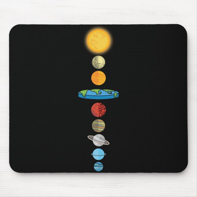 Tapis De Souris Flat Earth Society Planet Solar System Cadeau (Devant)