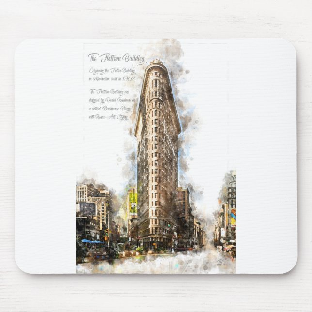 Tapis De Souris FlatIron Building Watercolor (Devant)