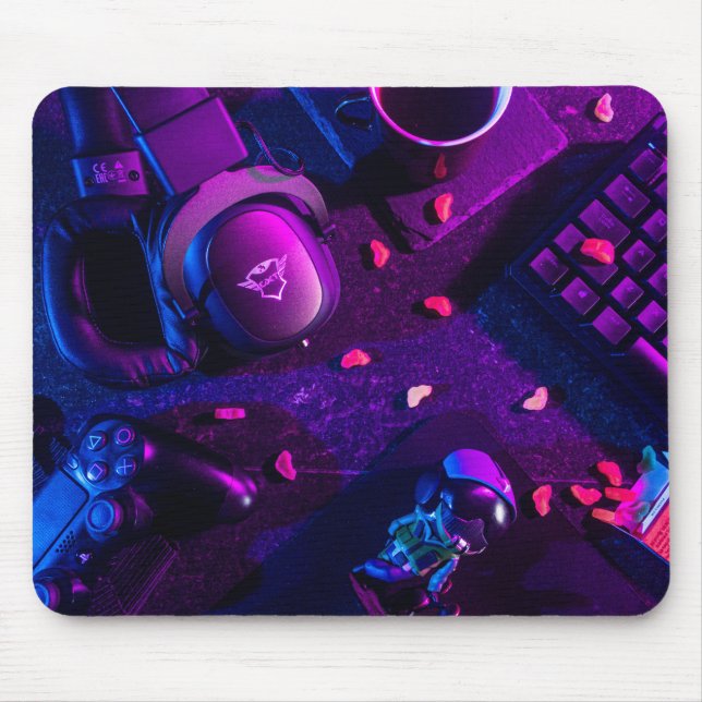Tapis de souris Flatlay pour configuration de jeu  (Devant)